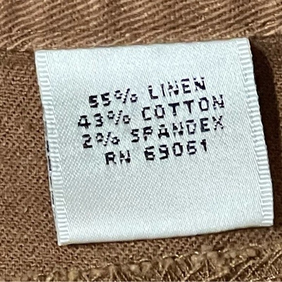 Talbots Linen Blend Pencil Skirt Brown Knee Length Office Summer Casual Size 14P - Picture 4 of 9